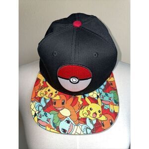Pokemon Snapback Hat Go‎ Pokeball Nintendo 2016  Pekachu One Size Adjustable